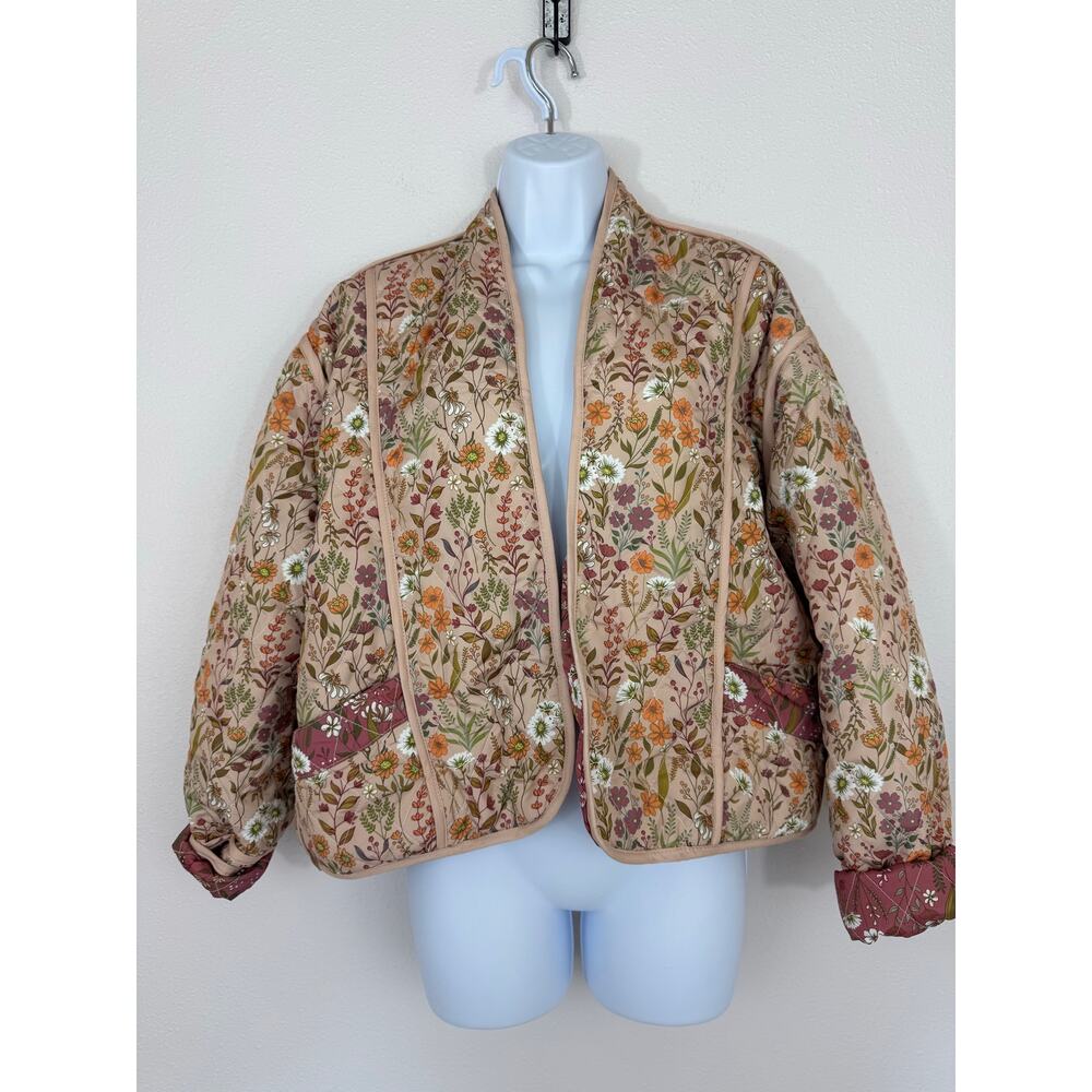 Simply Southern Reversible Quilted Floral Cottagecore Jacket Large - Picture 4 of 11